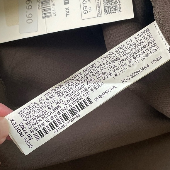 NWT Zara Pencil Maxi Side Slit Brown Skirt Ruched Zip Size XL Resort Cruise - Picture 8 of 13